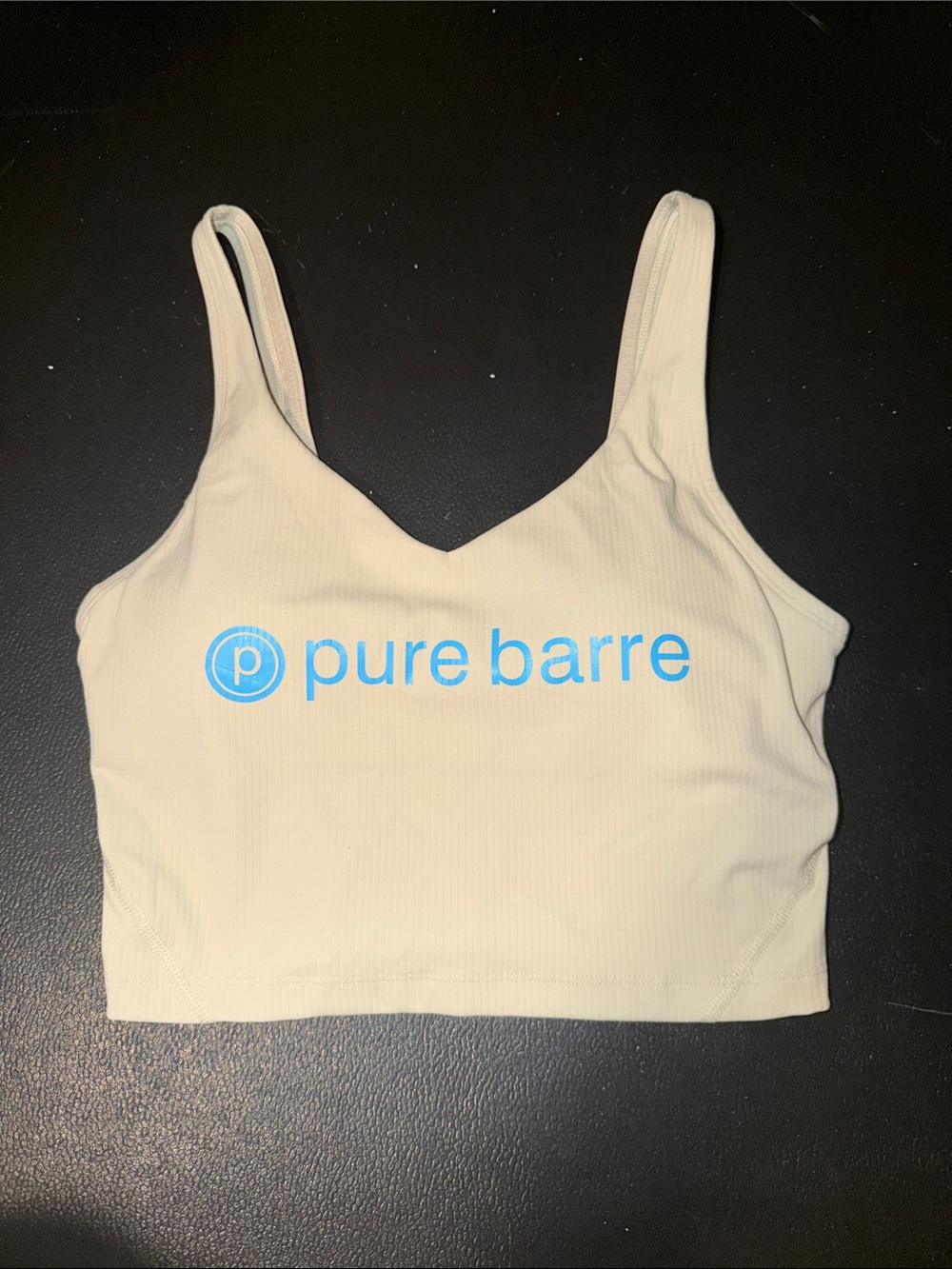 Pure Barre Ribbed Matching Legging & Sports Bra Set | Size 6 | Ivory/Cream